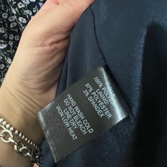 Lulus Nothing But Bliss Navy Blue Floral Print Button-Up Mini Dress - Size M - Picture 8 of 9